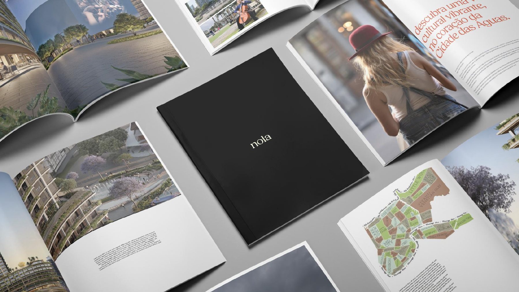 Mockup do book comercial Nola