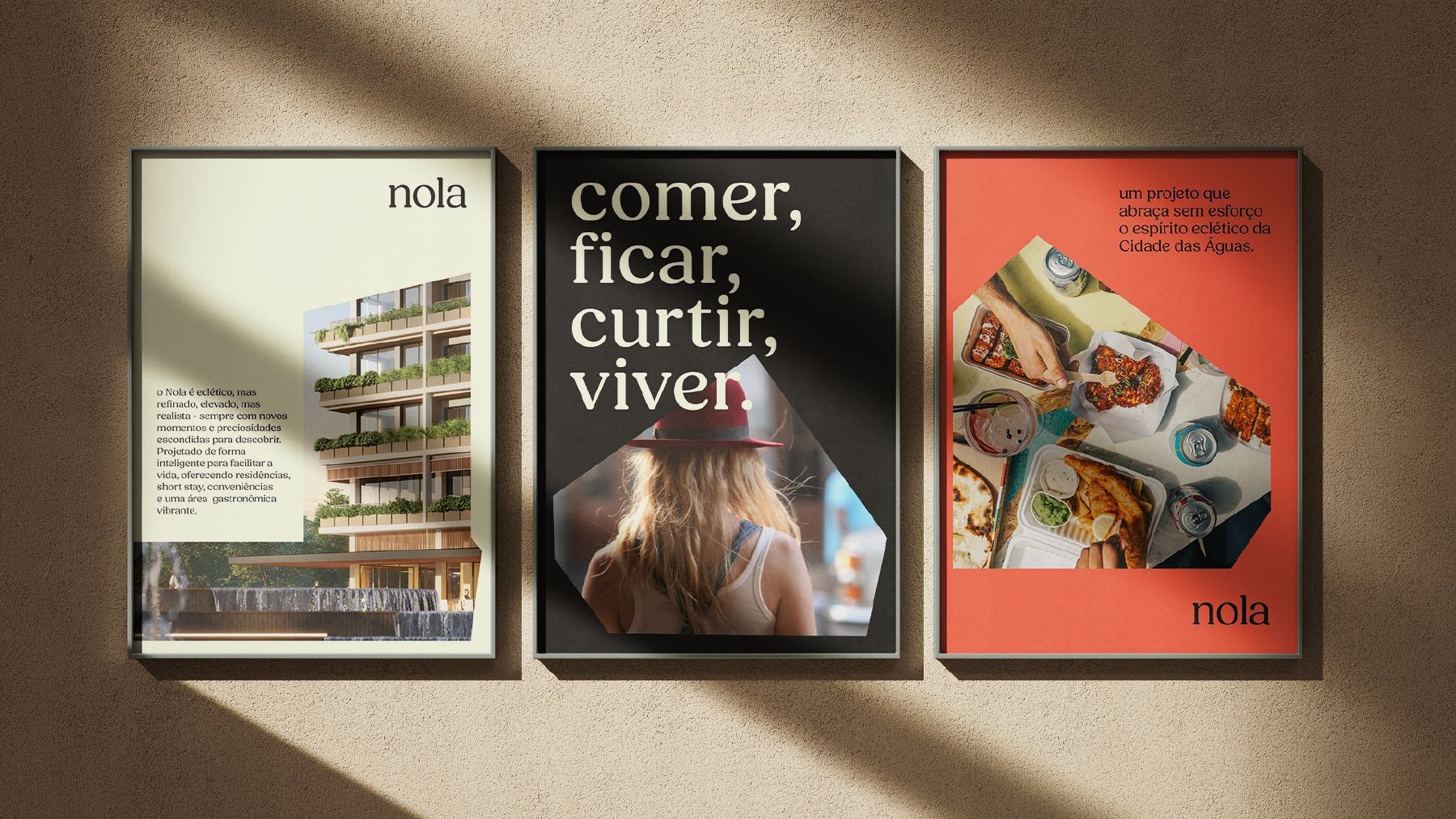 Peças editoriais da campanha Nola